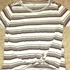 Black and White Striped tie shirt